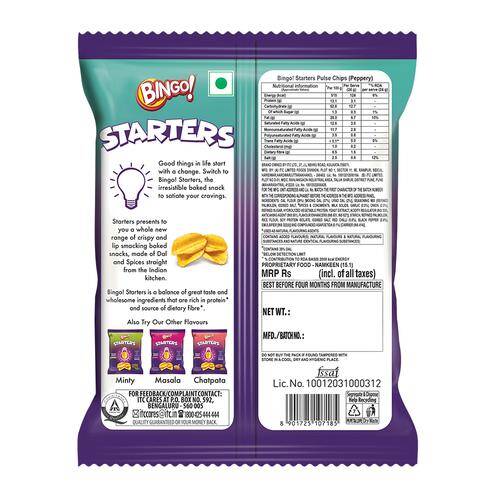 Bingo Starters Pulse Chips - Peppery, 48 g Pouch