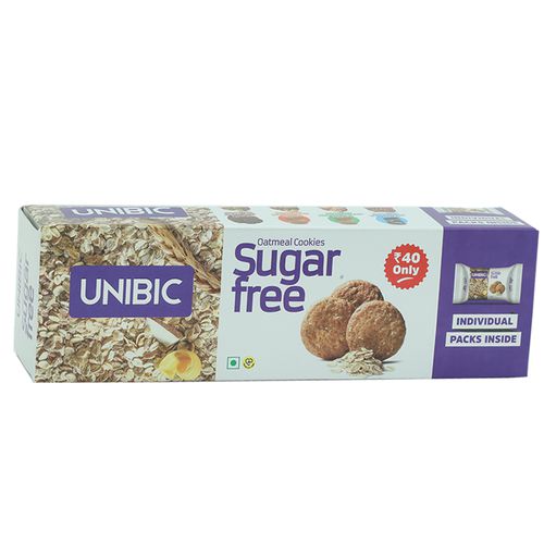 Unibic Cookies - Oatmeal (Sugar Free), 75 g Carton