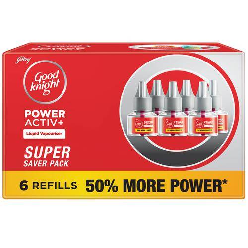 Good knight Power Activ+ - Mosquito Repellent Refill, 270 ml (Pack of 6)