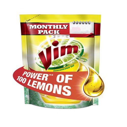 Vim Dishwash Gel - Lemon, 225 ml