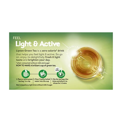 Lipton Pure & Light Green Tea Bags, 130 g (100 Bags x 1.3 g each)