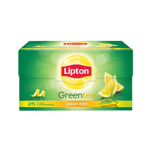 Lipton Lemon Zest Green Tea Bags, 32.5 g (25 Bags x 1.3 g each)