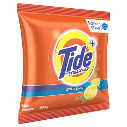 Tide Plus Detergent Washing Powder - Extra Power Lemon & Mint, 500 g Pouch
