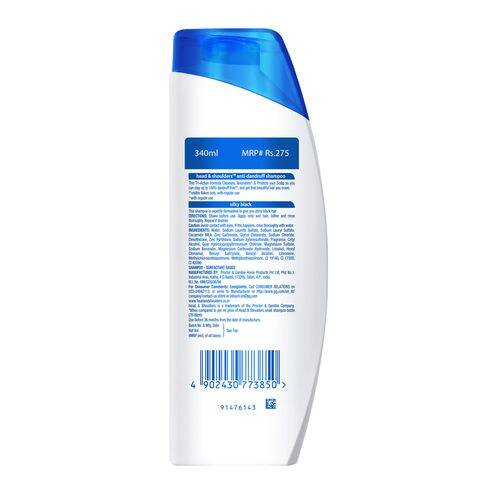 Head & Shoulder Anti-Dandruff Shampoo - Silky Black, 340 ml Bottle