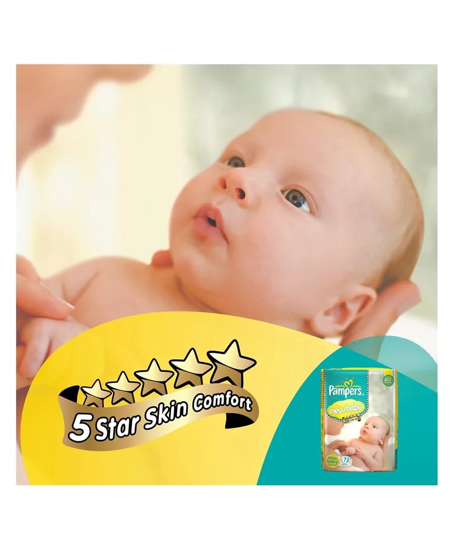 Pampers Active Baby Diapers New Born - 72 PC's