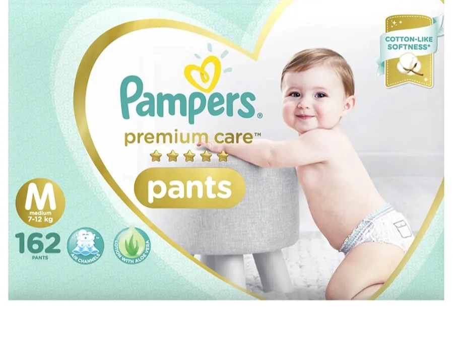 Pampers Premium Care Pant Style Diapers Medium Size Monthly Pack - 162 Pcs