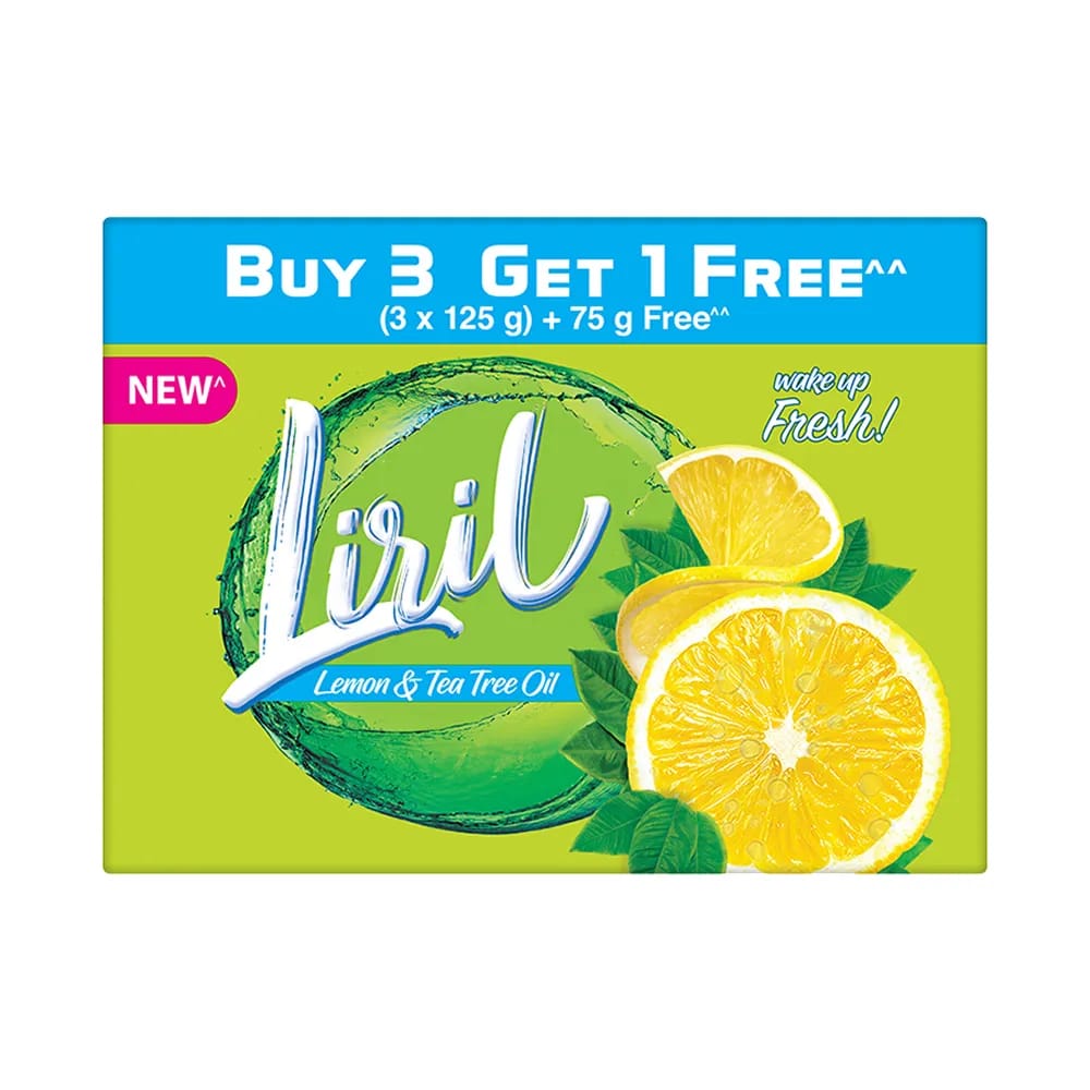 Liril Lemon & Tea Tree Oil, Soap 125 g - Buy 3  Get 1 75 Soap Free