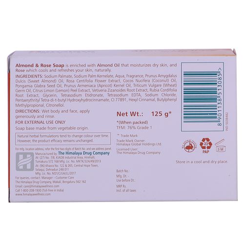 Himalaya Bathing Soap - Almond & Rose, 4x125 g Multipack