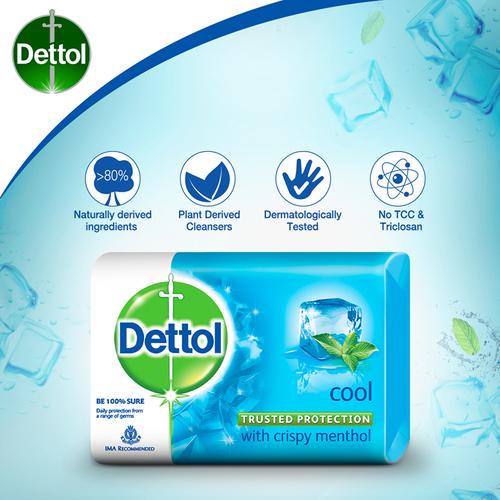 Dettol  Cool Bathing Bar Soap - (Buy 3 Get 1 Free), 4×75 g