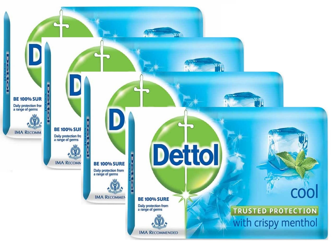 Dettol  Cool Bathing Bar Soap - (Buy 3 Get 1 Free), 4×75 g