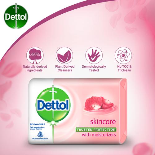 Dettol Bathing Bar Soap - Skincare, 6×125 g (Multipack)
