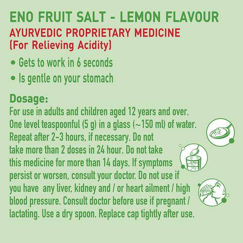 Eno Fruit Salt - Lemon Flavor, 100 g