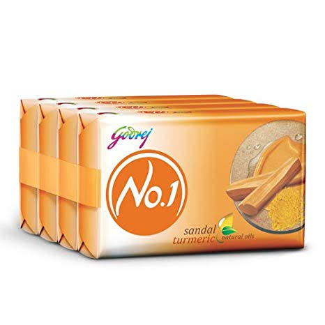 Godrej No.1 Bathing Soap - Sandal & Turmeric, 150g (Pack of 4)