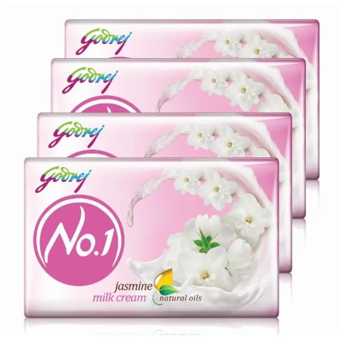 Godrej No.1 Bathing Soap – Jasmine, 100g (Pack of 4)