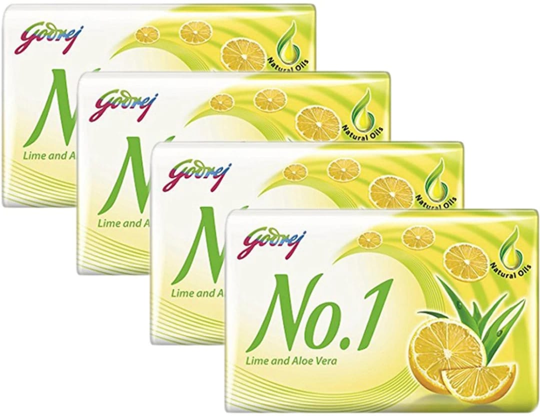 Godrej No. 1 Lime and Aloe Vera Soap, Buy 3 Get 1 Free (3×150 g)