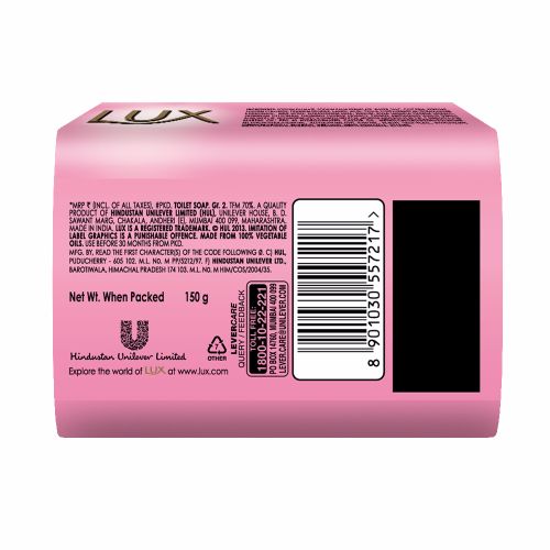 Lux Soft Touch Silk Essence & Rose Water Soap Bar, 150 g Carton