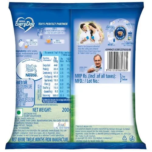 Nestle Everyday Dairy Whitener - Milk Powder For Tea, 200 g Pouch