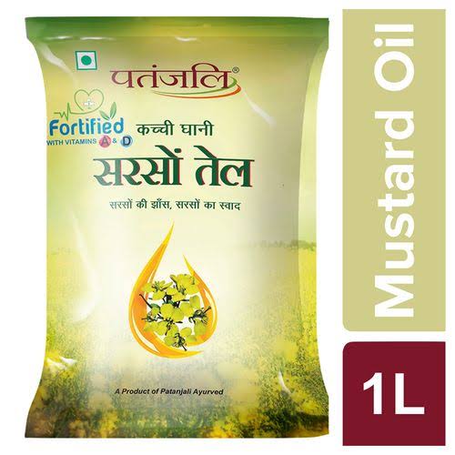 Patanjali Kacchi Ghani Mustard Oil, 1 Ltr